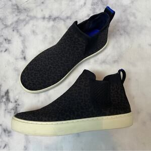 Rothy’s Chocolate Spot Leopard Print Chelsea Sneaker Booties Sz 7